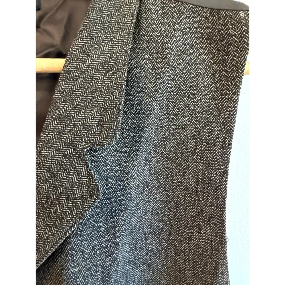 Banana Republic Brown Herringbone Wool Button-Front Vest Mens Large L